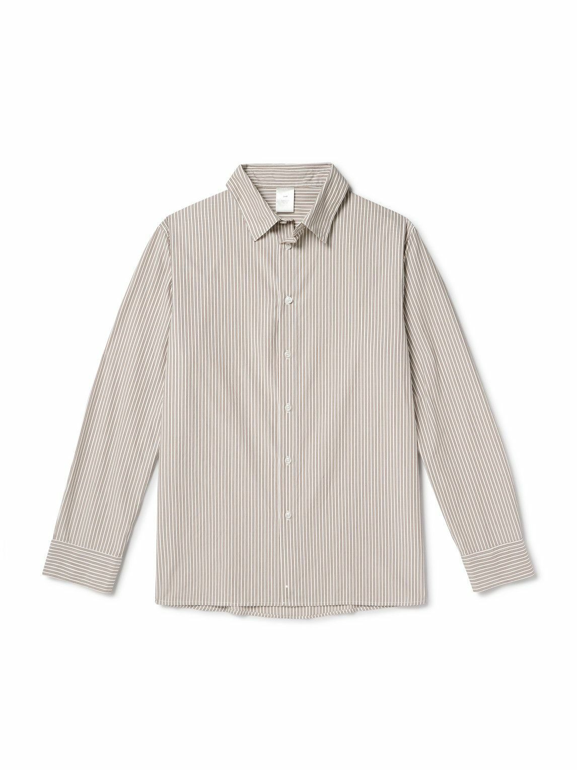 SSAM - Striped Cotton Shirt - Brown