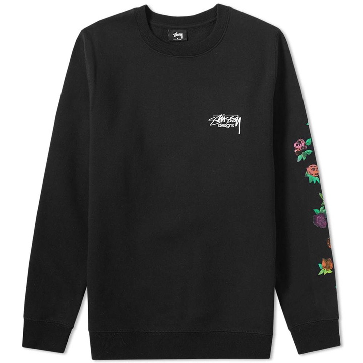 Photo: Stussy Roses Crew Sweat Black