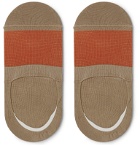 Corgi - Striped Cotton-Blend No-Show Socks - Brown