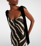 Nina Ricci Zebra-print satin gown