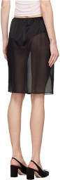 Sandy Liang Black Cassi Midi Skirt