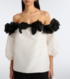 Carolina Herrera Bow-detail off-shoulder silk top