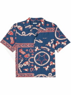 BODE - Camp-Collar Printed Cotton-Voile Shirt - Blue