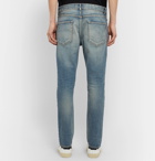 SAINT LAURENT - Skinny-Fit Distressed Stretch-Denim Jeans - Blue