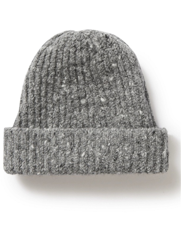 Photo: Inis Meáin - Ribbed Donegal Merino Wool and Cashmere-Blend Beanie