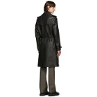 Givenchy Black Leather Belted Trench Coat