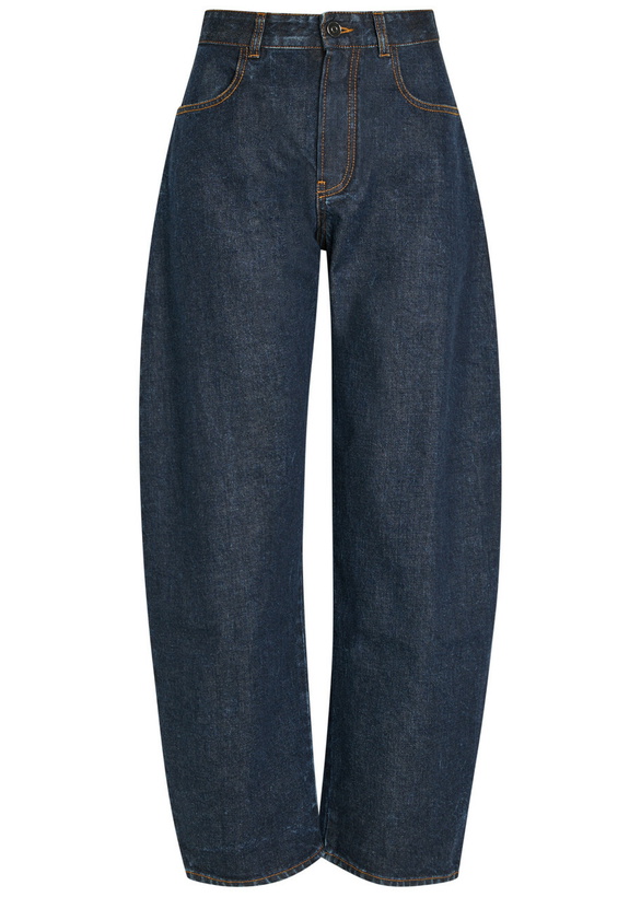 Photo: Alaïa Low Round Barrel-leg Denim Jeans