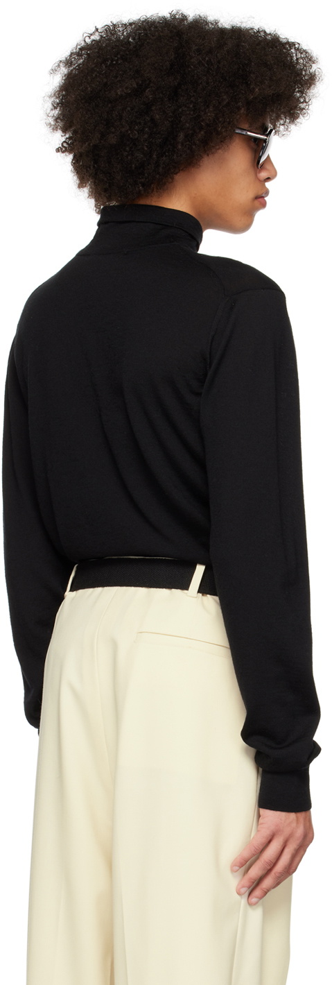 LU'U DAN SSENSE Exclusive Black Embroidered Turtleneck