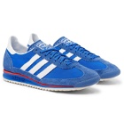 adidas Originals - SL 72 Faux Leather, Faux Suede and Shell Sneakers - Blue