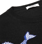 Valentino - Intarsia Wool and Cashmere Sweater - Black