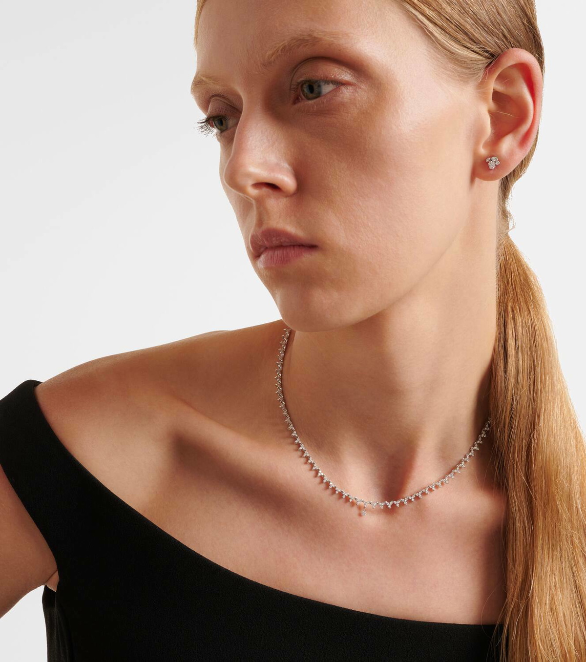 Persée 18kt white gold tennis necklace with diamonds