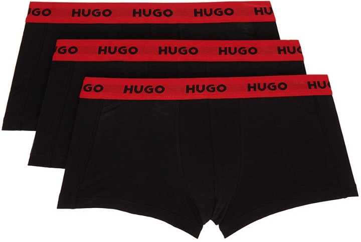 Photo: Hugo Three-Pack Black Trunk Boxers