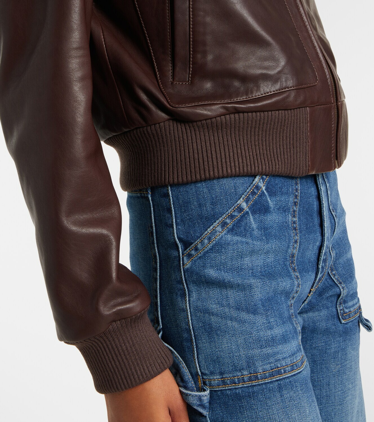 Nili Lotan Shearling-trimmed leather jacket