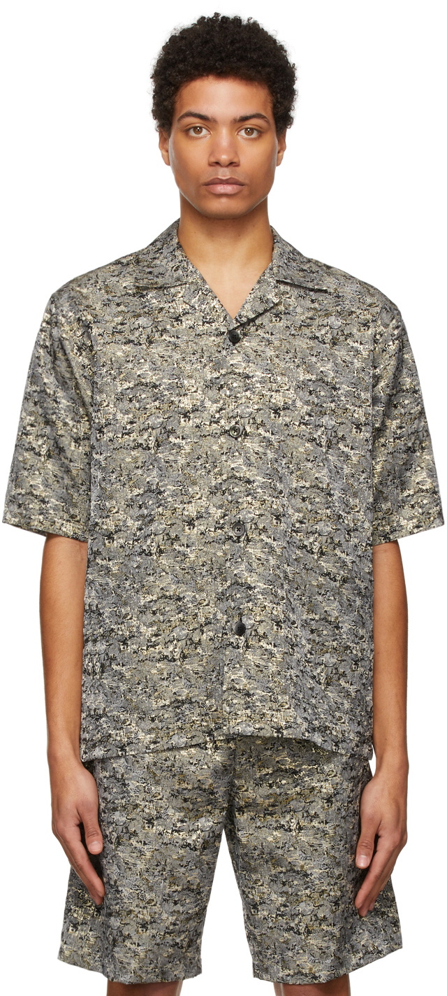 Needles Black & Gold Double Weave Jacquard Cabana Shirt Needles