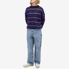 Uniform Experiment Men's Brushed Mohair Border Knit in Blue