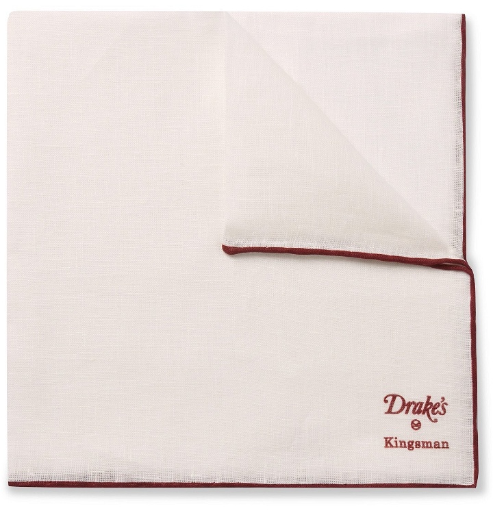 Photo: Kingsman - Drake's Linen Pocket Square - Burgundy