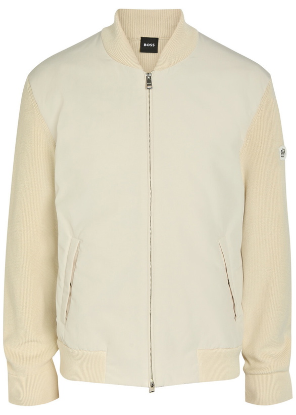 Photo: Boss Quilted Knit Cotton and Shell Jacket Beige