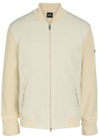 Boss Quilted Knit Cotton and Shell Jacket Beige