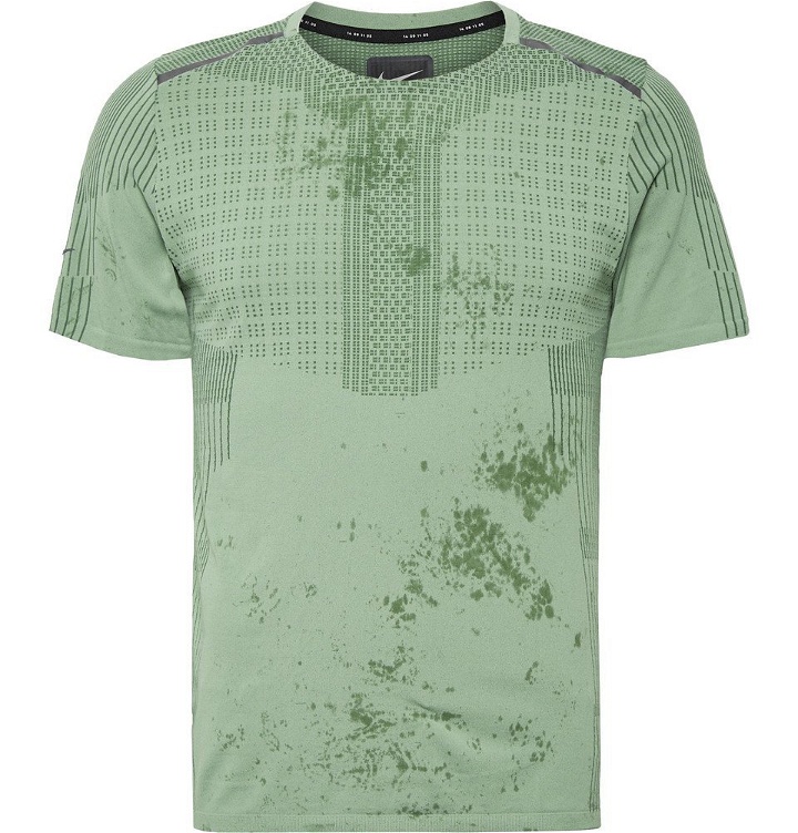 Photo: Nike Running - Tech Pack Stretch-Mesh Running T-Shirt - Light green