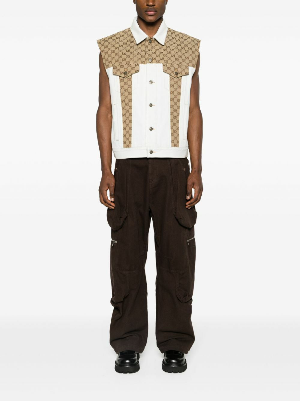 Gucci Blue GG Panelled Denim Gilet