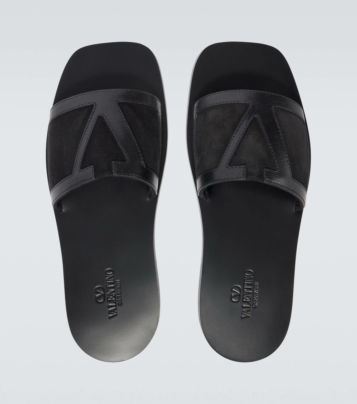 Valentino Garavani Viva Superstar leather and suede slides