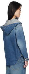 ALAÏA Blue Hooded Denim Jacket