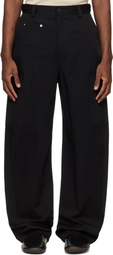 Givenchy Black Embroidered 'GIVENCHY Paris' Couture Seam Trousers