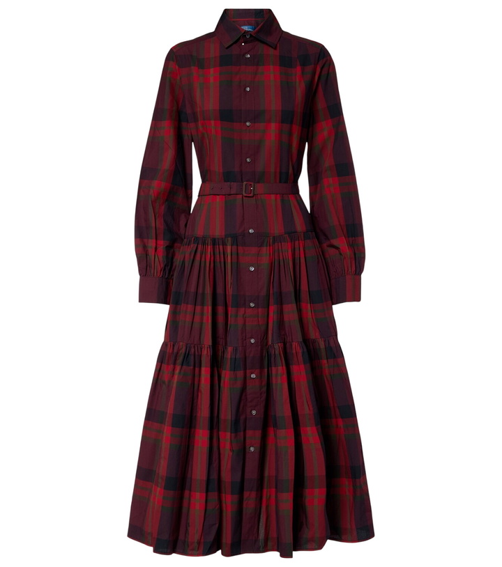 Photo: Polo Ralph Lauren Belted plaid cotton-blend shirt dress