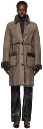 Saks Potts Taupe Emma Shearling Coat