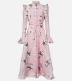Leo Lin Katrina floral linen and silk midi dress
