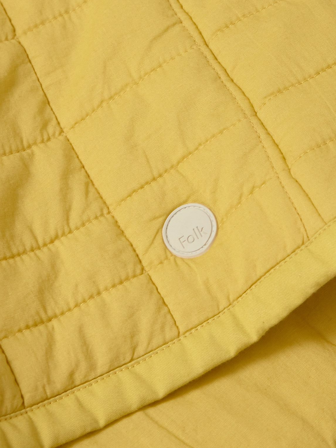 Folk Cave Quilted Cotton Bomber Jacket Yellow Folk
