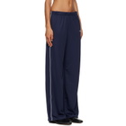 Sporty & Rich Navy Signature Logo Retro Track Pants