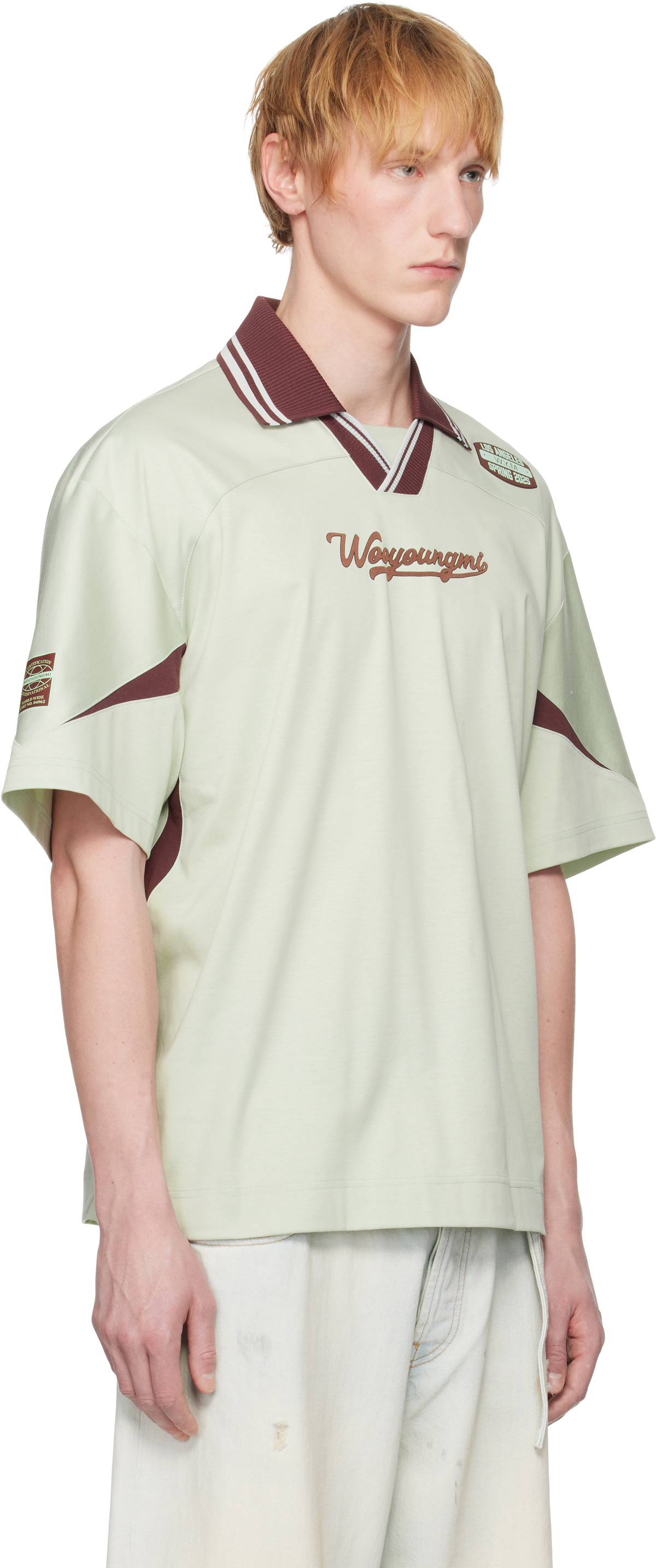 WOOYOUNGMI Green Color Block Polo