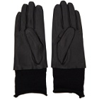 Undercover Black Leather Logo Gloves