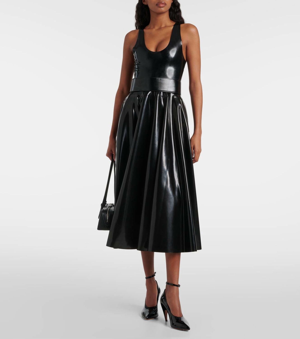 Alaïa Latex midi skirt ALAÏA