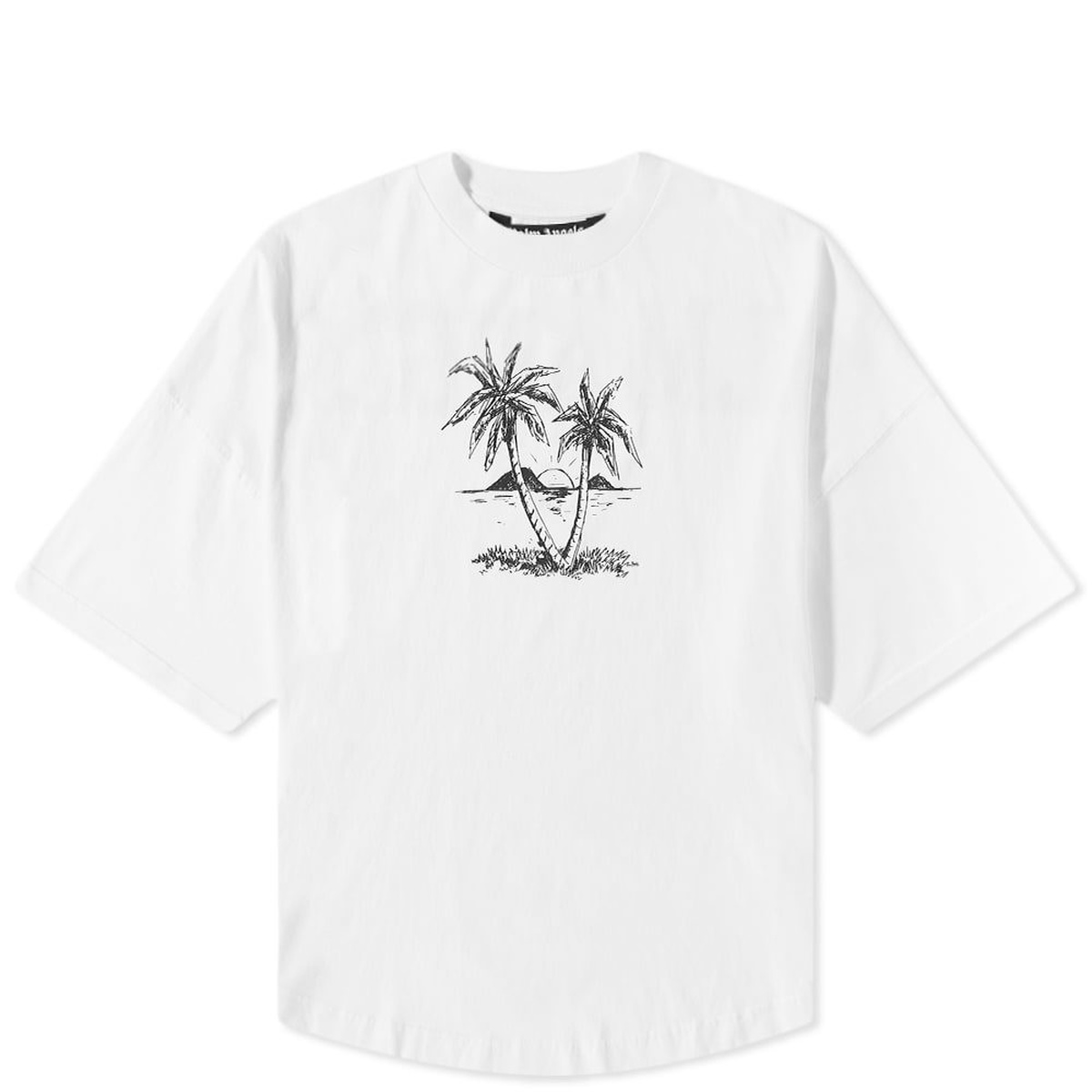 Palm Angels Palms Scribble Logo Oversized Tee Palm Angels