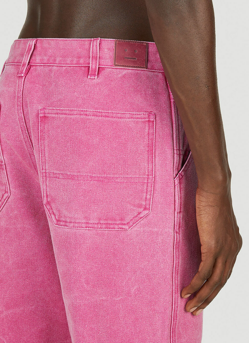 【送料&関税込】Acne Studios Pants In Rose-pink Cotton ACNE STUDIOS Wide-Leg Canvas Trousers | endource
