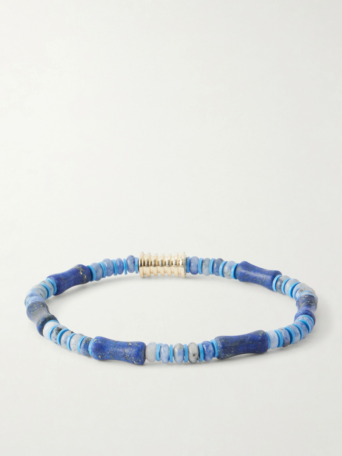Luis Morais - 14-Karat Gold Lapis Lazuli Beaded Bracelet