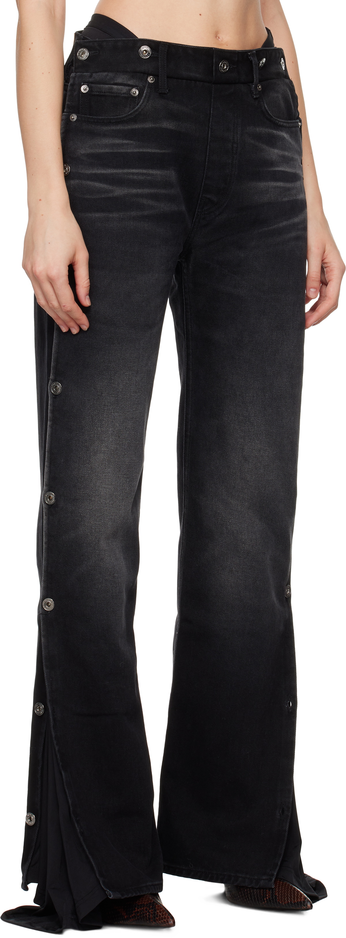 【関税込み】Y/Project ブラック Collapsed ウエスト ジーンズ Y/Project Black Collapsed Waist Jeans Y/Project