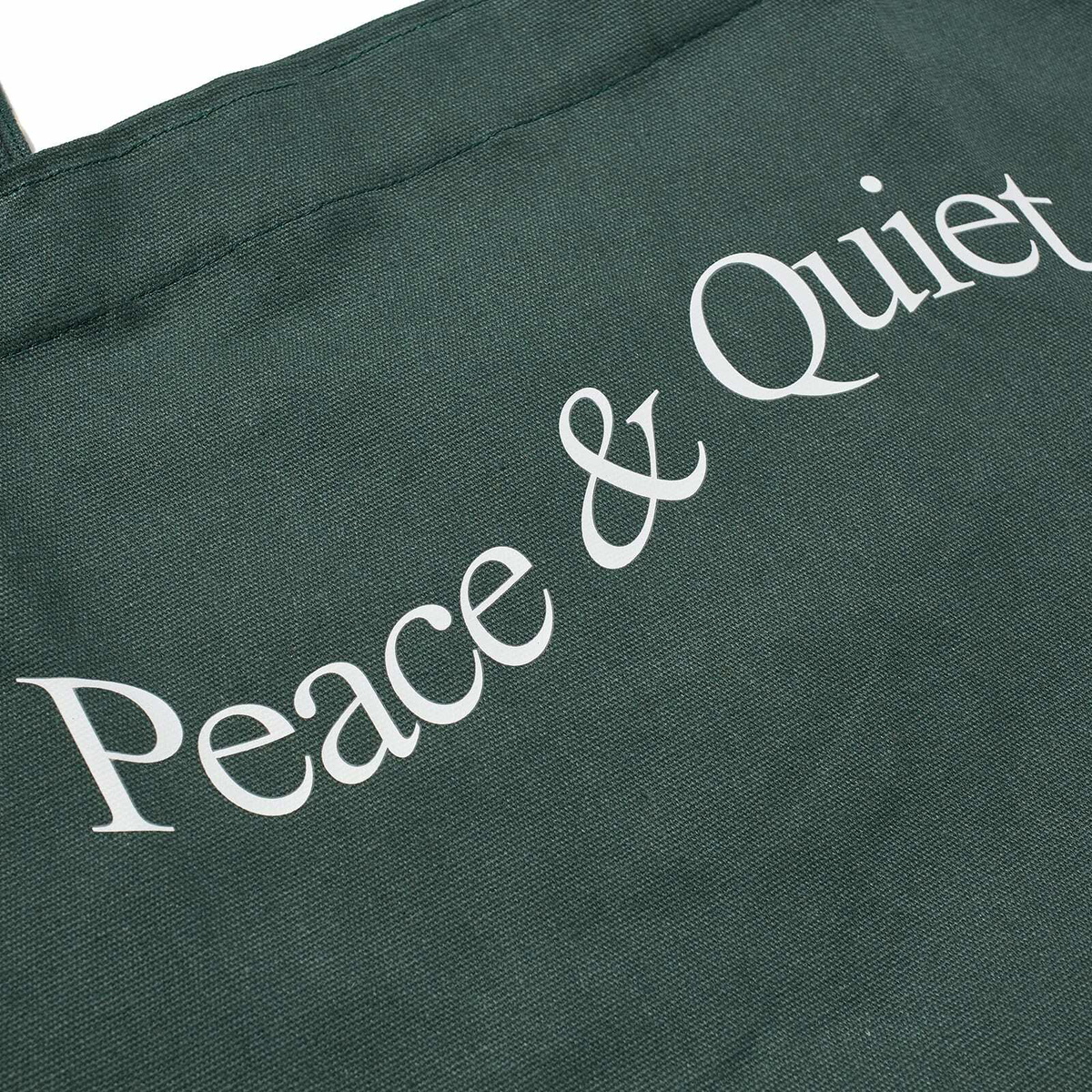 Museum of Peace and Quiet Men's Wordmark Tote Bag in Forest 