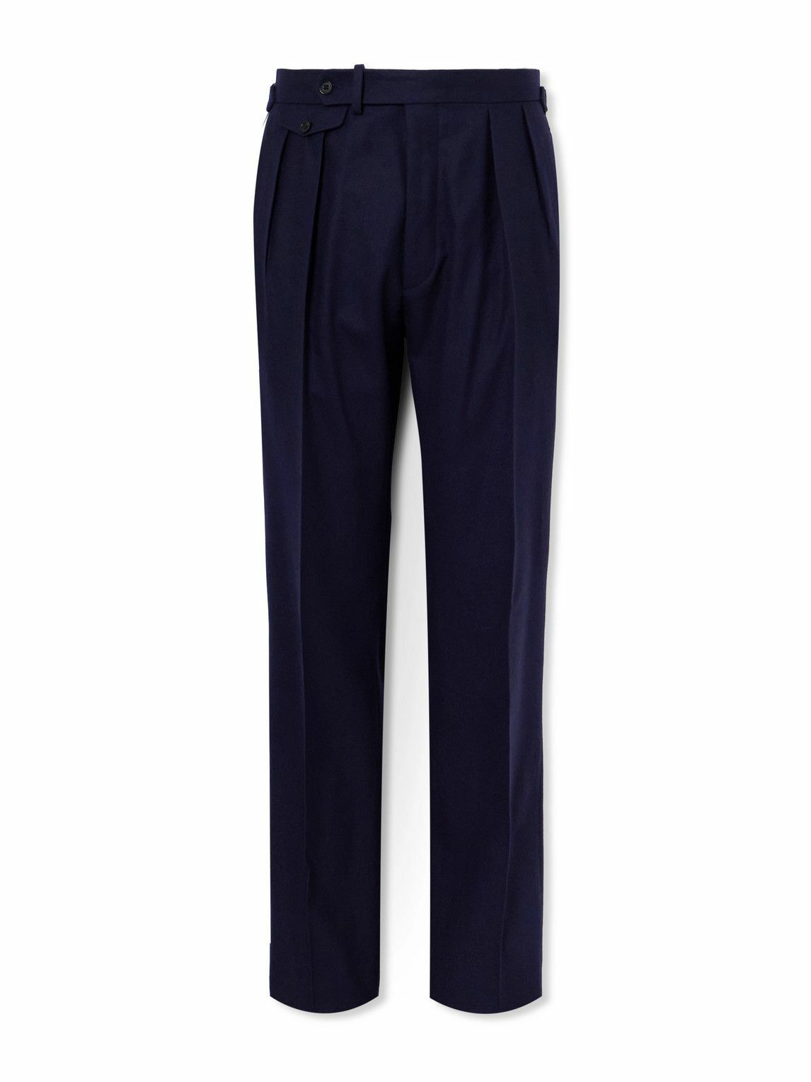 Ralph Lauren Purple label - Gregory Straight-Leg Pleated Wool-Twill Trousers - Blue