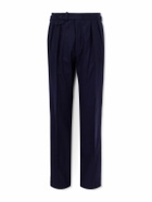 Ralph Lauren Purple label - Gregory Straight-Leg Pleated Wool-Twill Trousers - Blue