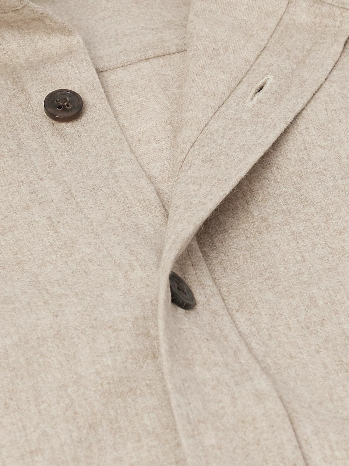 Purdey - Cutaway-Collar Wool and Cashmere-Blend Shirt - Neutrals