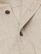 Purdey - Cutaway-Collar Wool and Cashmere-Blend Shirt - Neutrals