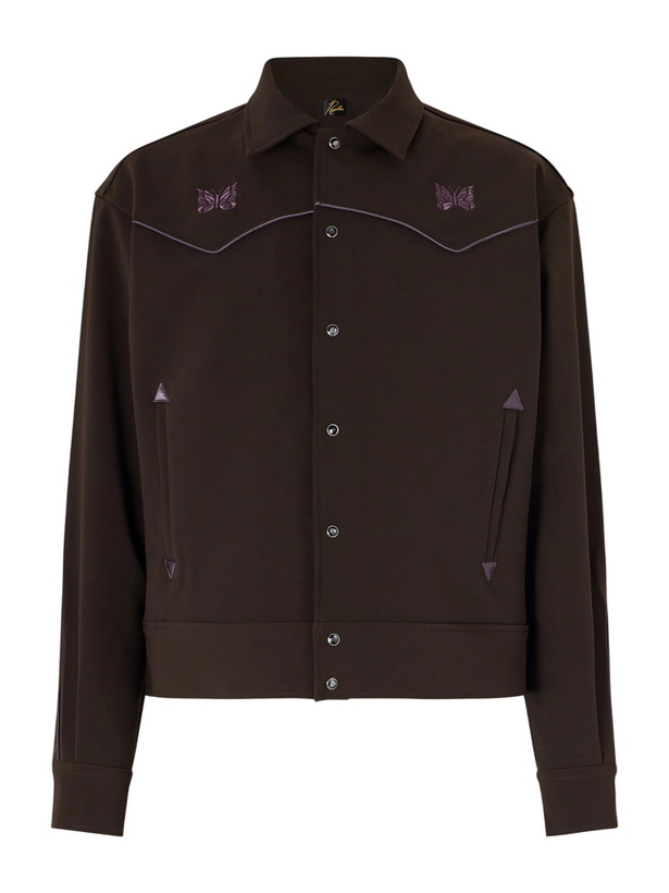 Photo: Needles - Piping Cowboy Logo-Embroidered Woven Jacket - Brown