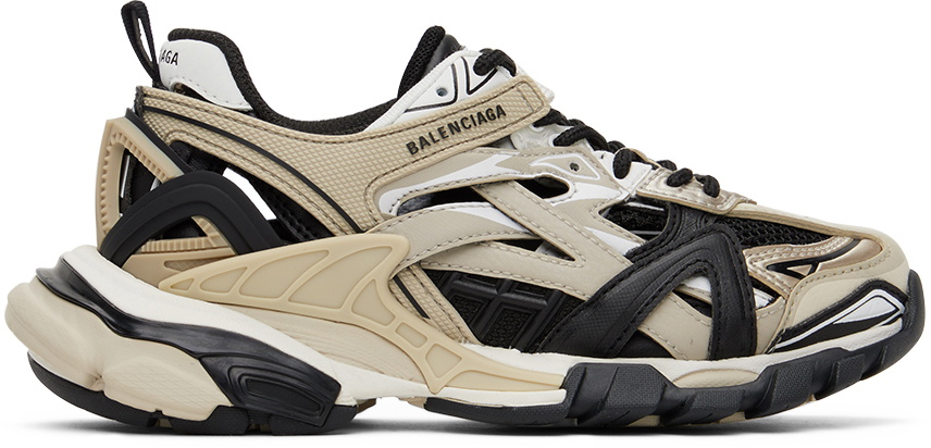 Balenciaga Kids Kids Beige & Black Track.2 Sneakers
