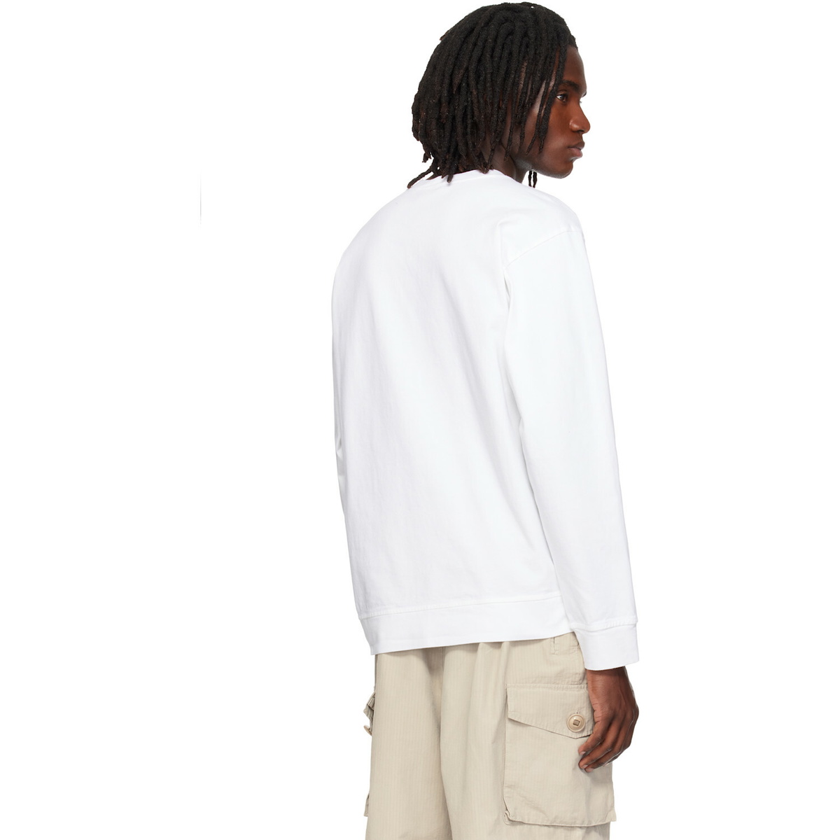 Stone Island White 6100057 Heavy Organic Cotton Sweatshirt
