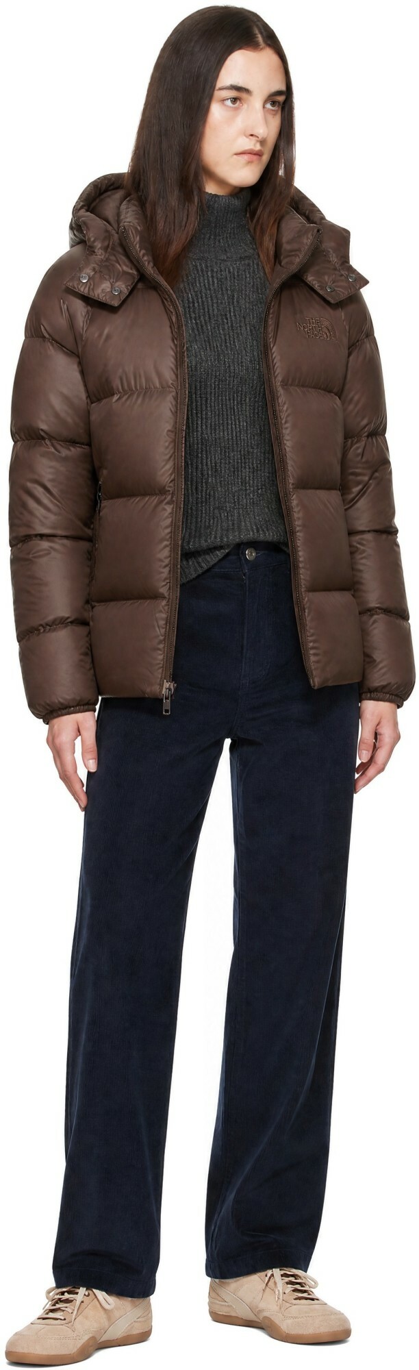 The North Face Brown Hydrenalite City Hooded Down Jacket