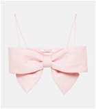Valentino Bow-detail wool and silk crop top