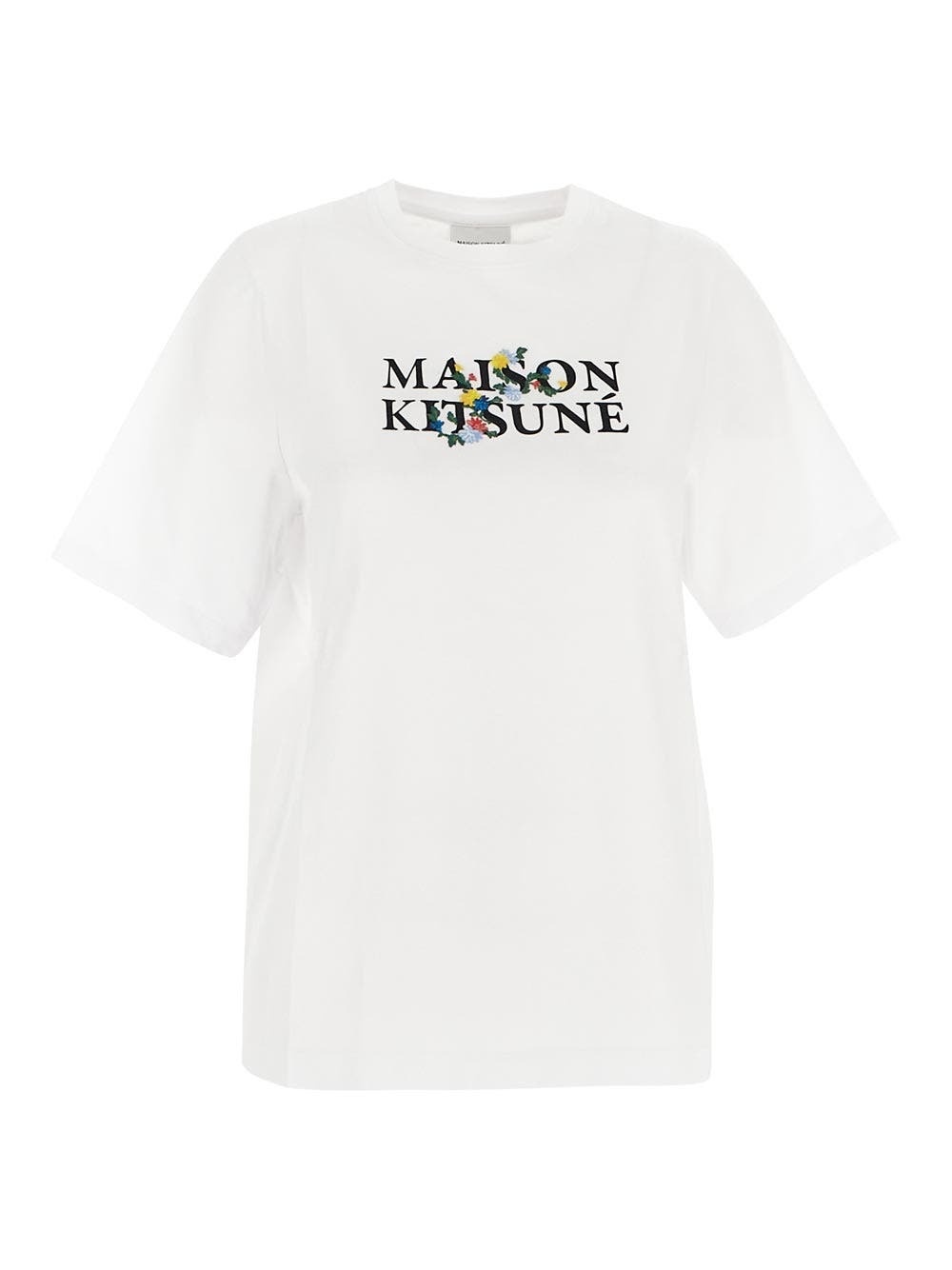 Photo: Maison Kitsune' Floral Logo Embroidery T Shirt